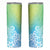 Polynesia Skinny Tumbler Plumeria Blue Gradient Curves