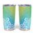 Polynesia Tumbler Cup Plumeria Blue Gradient Curves