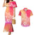 Polynesia Couples Matching Mermaid Dress and Hawaiian Shirt Plumeria Pink Gradient Curves LT7 Pink - Polynesian Pride