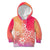 Polynesia Kid Hoodie Plumeria Pink Gradient Curves LT7 Hoodie Pink - Polynesian Pride