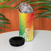 Polynesia 4 in 1 Can Cooler Tumbler Plumeria Reggae Curves