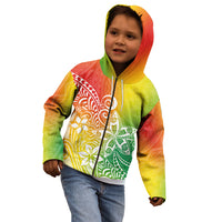 Polynesia Kid Hoodie Plumeria Reggae Curves LT7 - Polynesian Pride