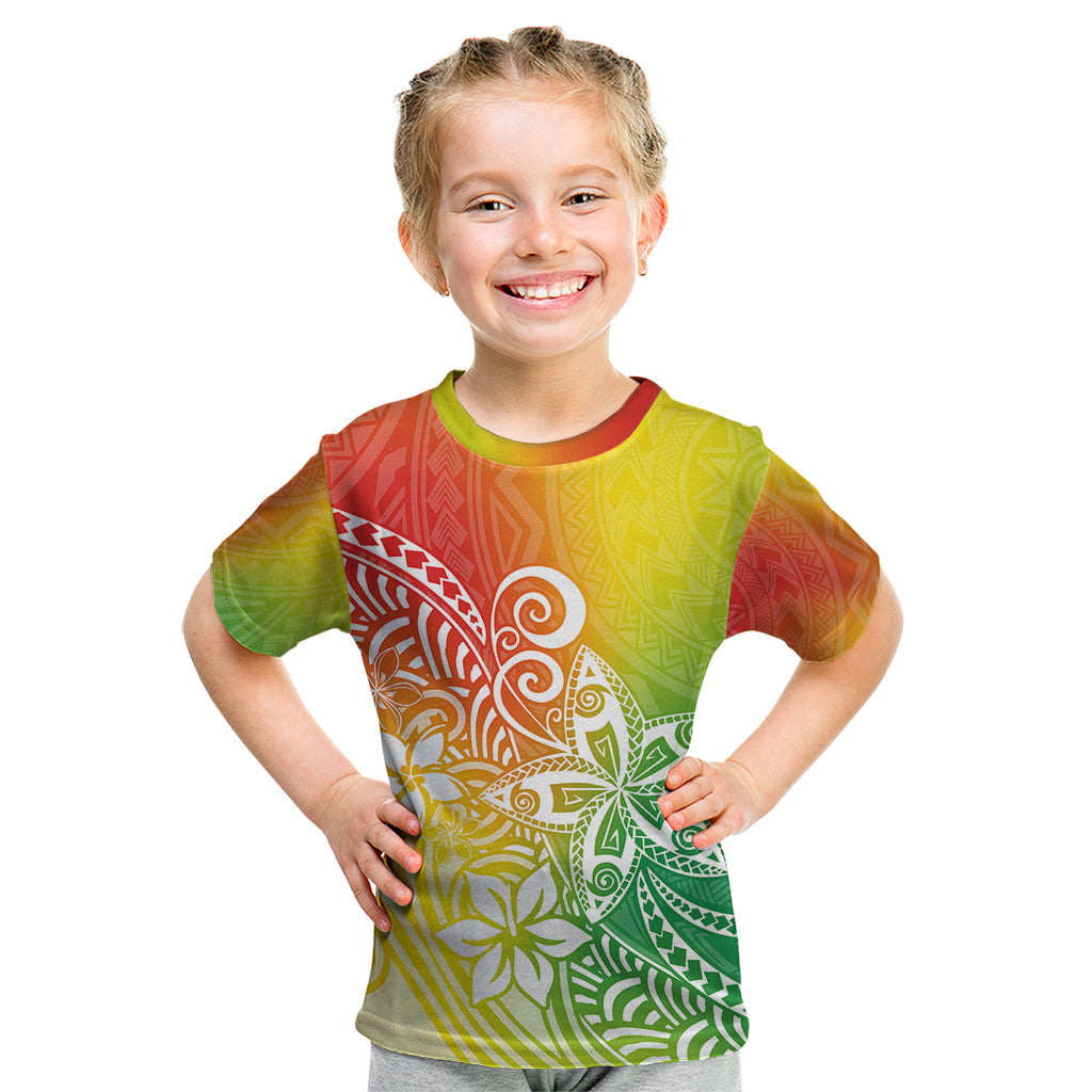 Polynesia Kid T Shirt Plumeria Reggae Curves LT7 Reggae - Polynesian Pride