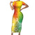 Polynesia Short Sleeve Bodycon Dress Plumeria Reggae Curves LT7 Long Dress Reggae - Polynesian Pride