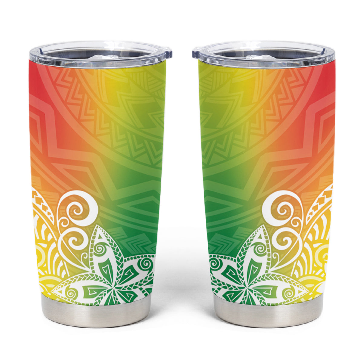 Polynesia Tumbler Cup Plumeria Reggae Curves