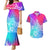 Polynesia Couples Matching Mermaid Dress and Hawaiian Shirt Plumeria Galaxy Gradient Curves LT7 Galaxy - Polynesian Pride