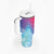 Polynesia Tumbler With Handle Plumeria Galaxy Gradient Curves