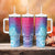 Polynesia Tumbler With Handle Plumeria Galaxy Gradient Curves