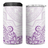 Polynesia 4 in 1 Can Cooler Tumbler Plumeria Lavender Curves