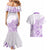 Polynesia Couples Matching Mermaid Dress and Hawaiian Shirt Plumeria Lavender Curves LT7 - Polynesian Pride