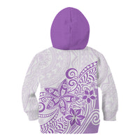 Polynesia Kid Hoodie Plumeria Lavender Curves LT7 - Polynesian Pride