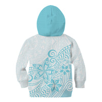 Polynesia Kid Hoodie Plumeria Turquoise Curves LT7 - Polynesian Pride