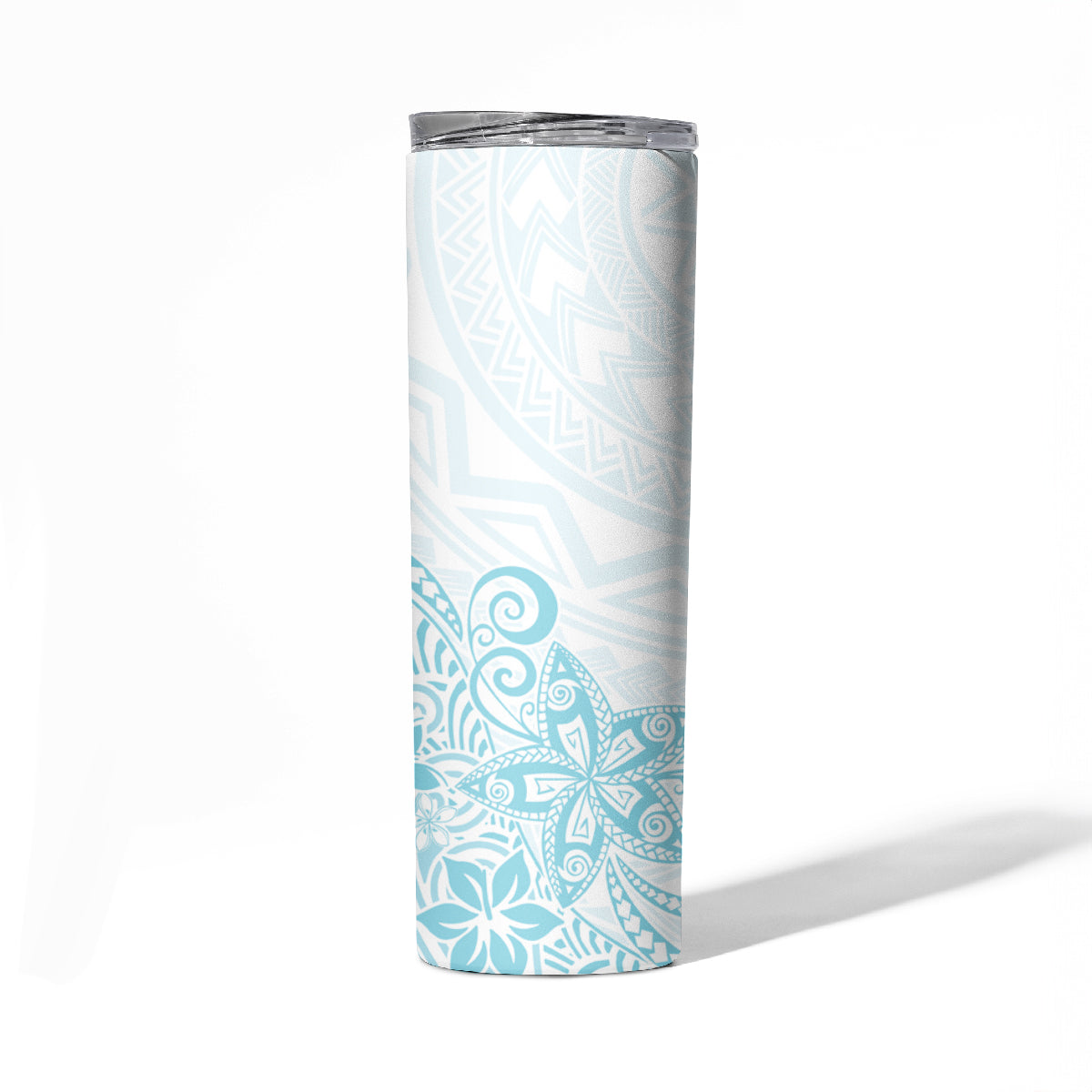 Polynesia Skinny Tumbler Plumeria Turquoise Curves