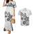 Polynesia Couples Matching Mermaid Dress and Hawaiian Shirt Plumeria White Curves LT7 White - Polynesian Pride