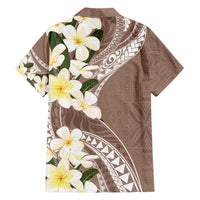 Aloha Hawaii Festive Family Matching Tank Maxi Dress and Hawaiian Shirt Frangipani Lace Classic - Beige LT7 - Polynesian Pride