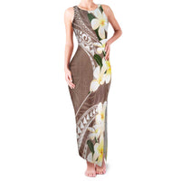 Aloha Hawaii Festive Family Matching Tank Maxi Dress and Hawaiian Shirt Frangipani Lace Classic - Beige LT7 Mom's Dress Beige - Polynesian Pride