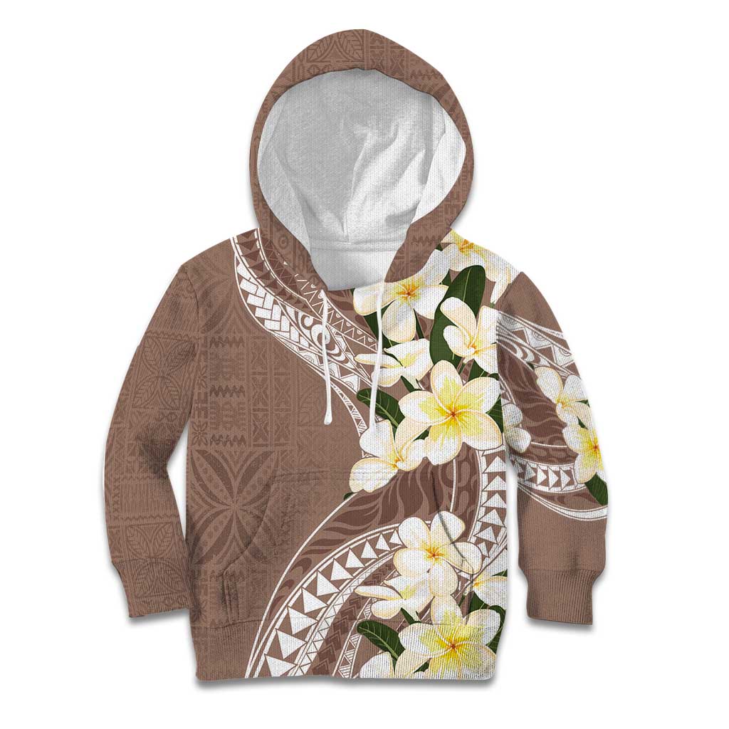 Aloha Hawaii Festive Kid Hoodie Frangipani Lace Classic - Beige
