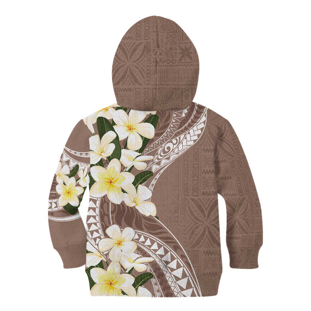Aloha Hawaii Festive Kid Hoodie Frangipani Lace Classic - Beige