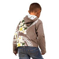 Aloha Hawaii Festive Kid Hoodie Frangipani Lace Classic - Beige