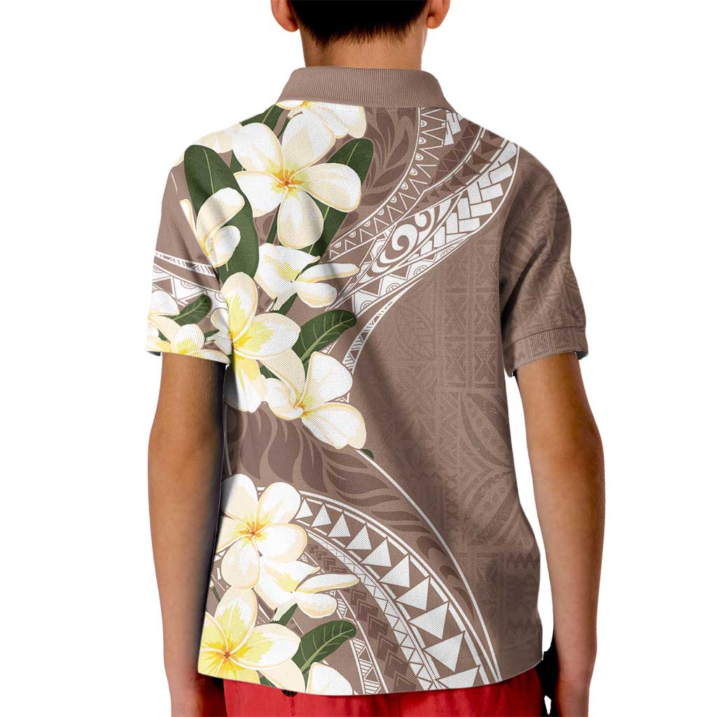 Aloha Hawaii Festive Kid Polo Shirt Frangipani Lace Classic - Beige