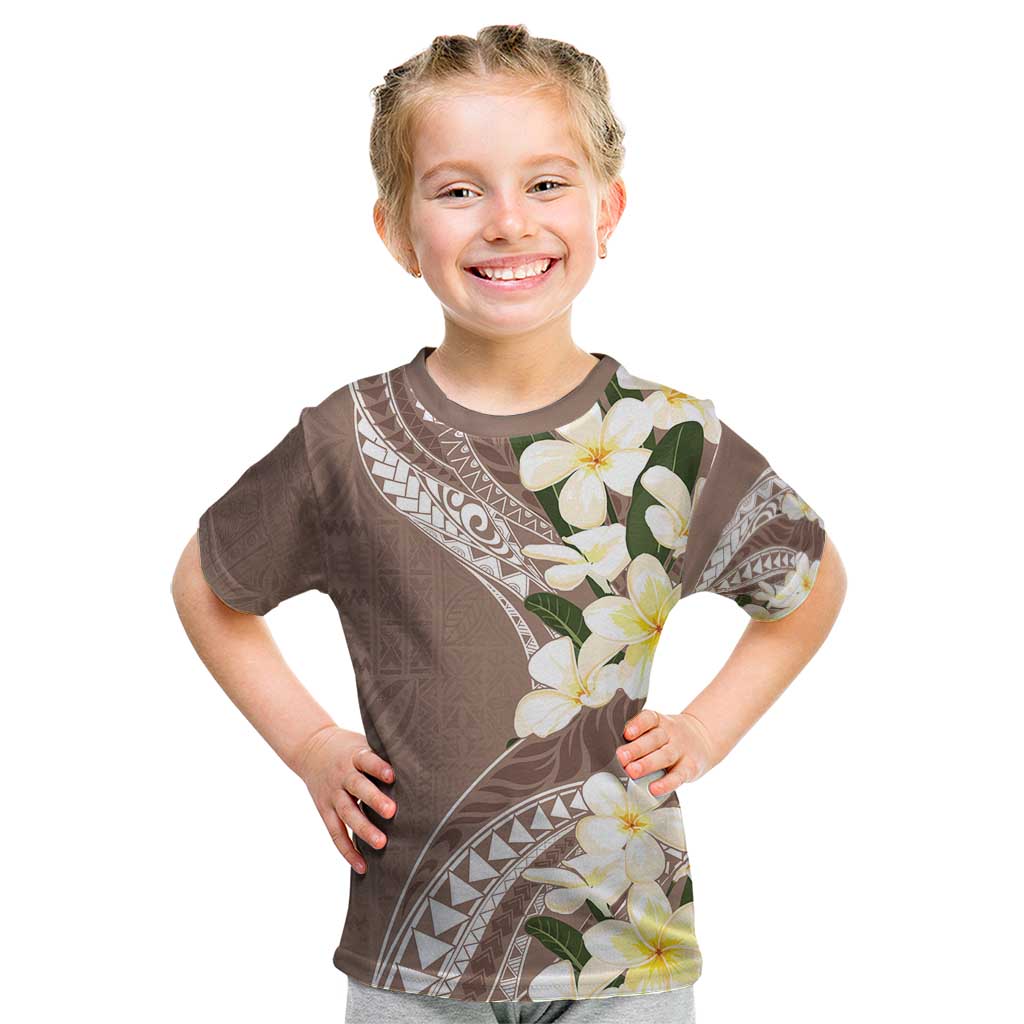 Aloha Hawaii Festive Kid T Shirt Frangipani Lace Classic - Beige LT7 Beige - Polynesian Pride