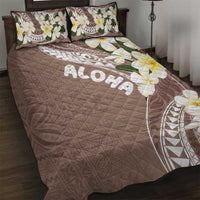 Aloha Hawaii Festive Quilt Bed Set Frangipani Lace Classic - Beige