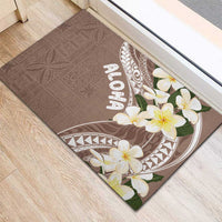 Aloha Hawaii Festive Rubber Doormat Frangipani Lace Classic - Beige