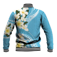 Aloha Hawaii Festive Baseball Jacket Frangipani Lace Classic - Turquoise