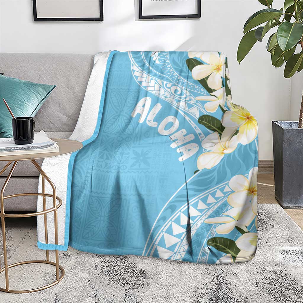 Aloha Hawaii Festive Blanket Frangipani Lace Classic - Turquoise