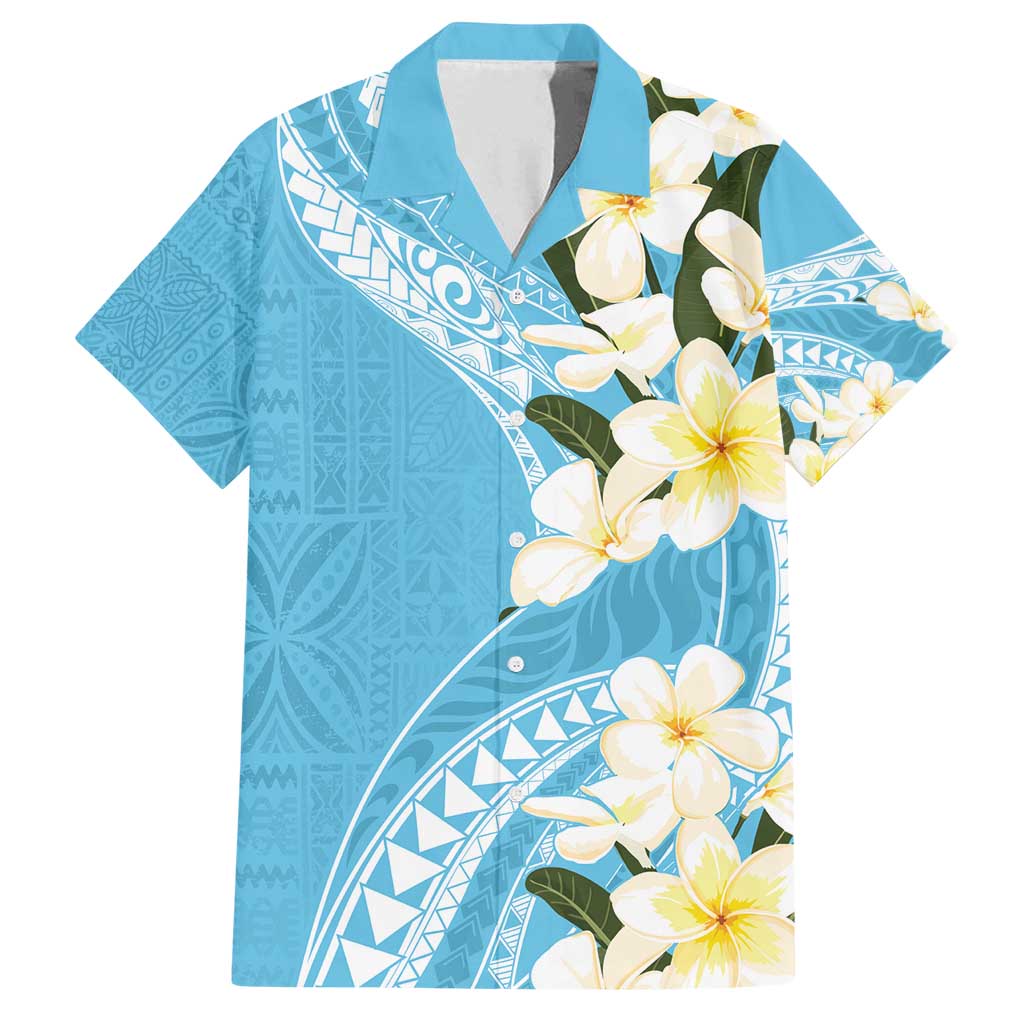 Aloha Hawaii Festive Family Matching Long Sleeve Bodycon Dress and Hawaiian Shirt Frangipani Lace Classic - Turquoise