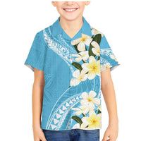 Aloha Hawaii Festive Family Matching Mermaid Dress and Hawaiian Shirt Frangipani Lace Classic - Turquoise LT7 Son's Shirt Turquoise - Polynesian Pride