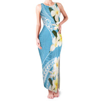 Aloha Hawaii Festive Family Matching Tank Maxi Dress and Hawaiian Shirt Frangipani Lace Classic - Turquoise