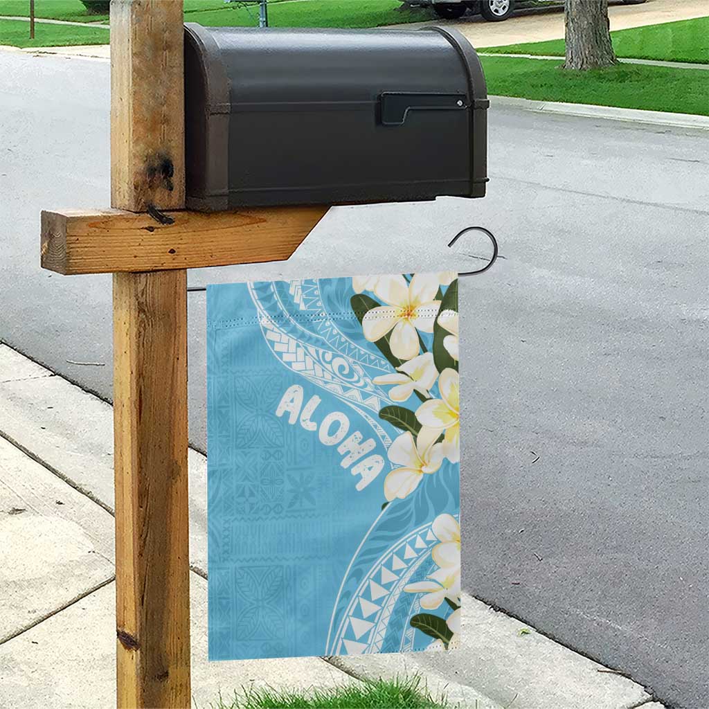 Aloha Hawaii Festive Garden Flag Frangipani Lace Classic - Turquoise