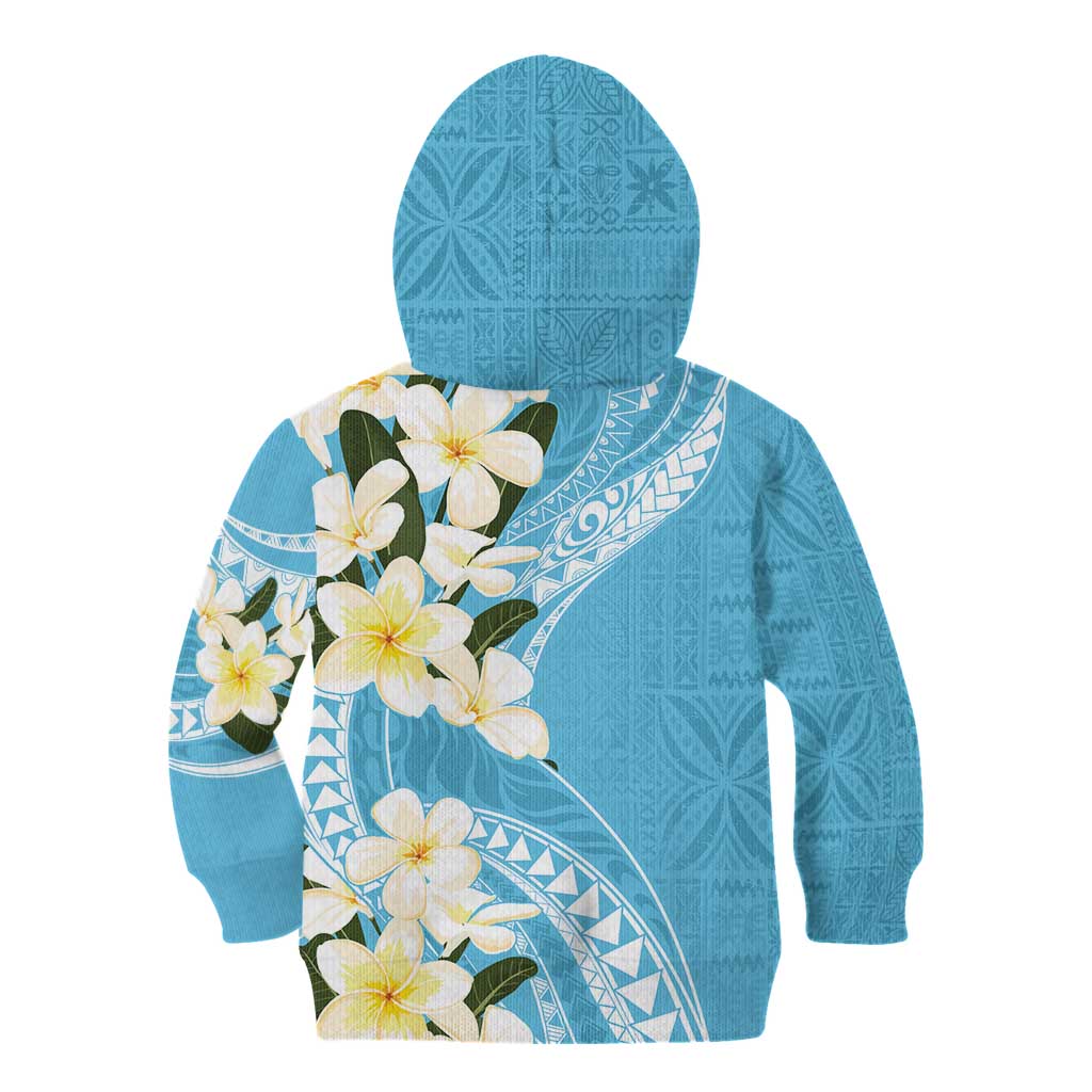 Aloha Hawaii Festive Kid Hoodie Frangipani Lace Classic - Turquoise