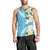 Aloha Hawaii Festive Men Tank Top Frangipani Lace Classic - Turquoise