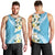 Aloha Hawaii Festive Men Tank Top Frangipani Lace Classic - Turquoise