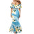 Aloha Hawaii Festive Mermaid Dress Frangipani Lace Classic - Turquoise