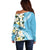 Aloha Hawaii Festive Off Shoulder Sweater Frangipani Lace Classic - Turquoise