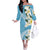 Aloha Hawaii Festive Off The Shoulder Long Sleeve Dress Frangipani Lace Classic - Turquoise