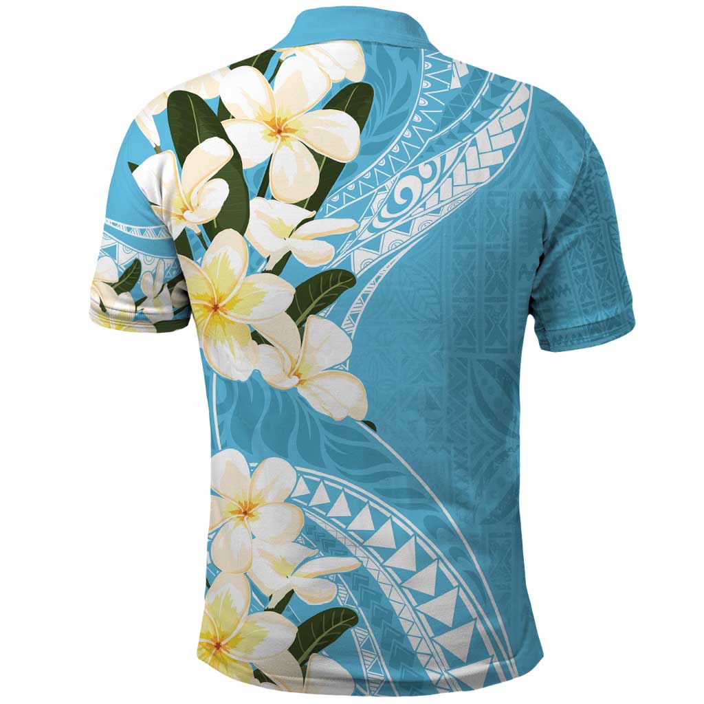 Aloha Hawaii Festive Polo Shirt Frangipani Lace Classic - Turquoise
