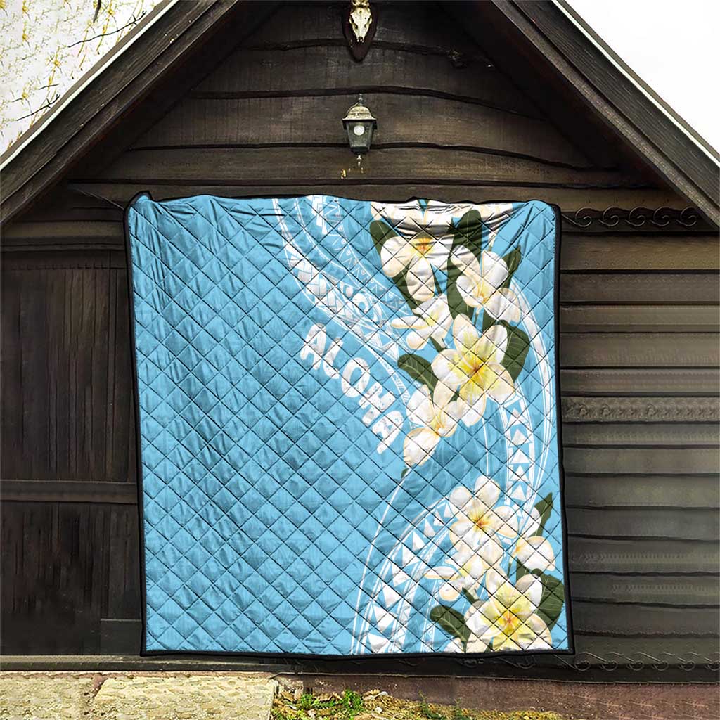 Aloha Hawaii Festive Quilt Frangipani Lace Classic - Turquoise