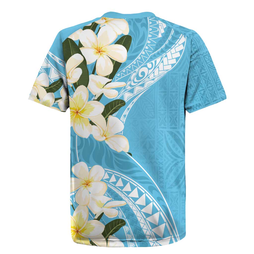 Aloha Hawaii Festive Rugby Jersey Frangipani Lace Classic - Turquoise