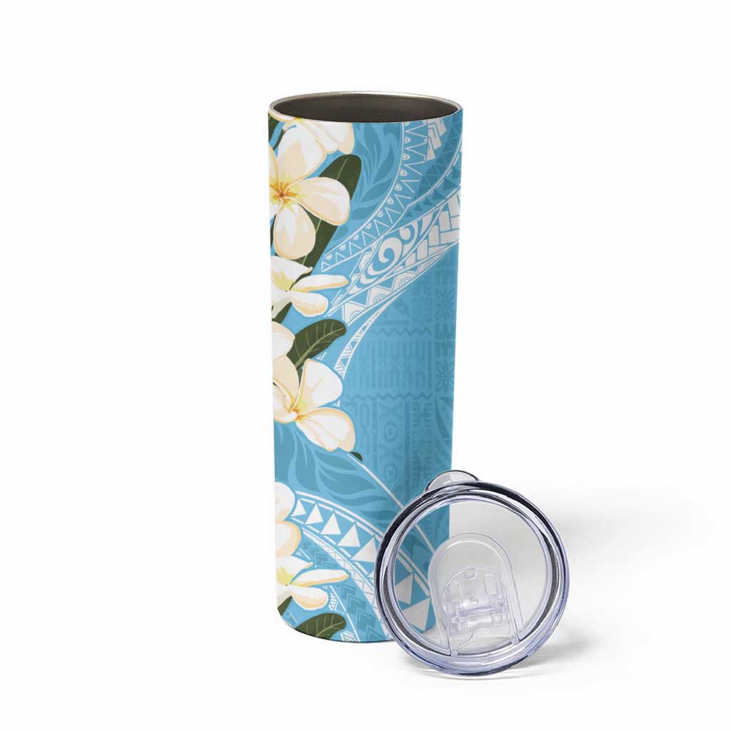 Aloha Hawaii Festive Skinny Tumbler Frangipani Lace Classic - Turquoise