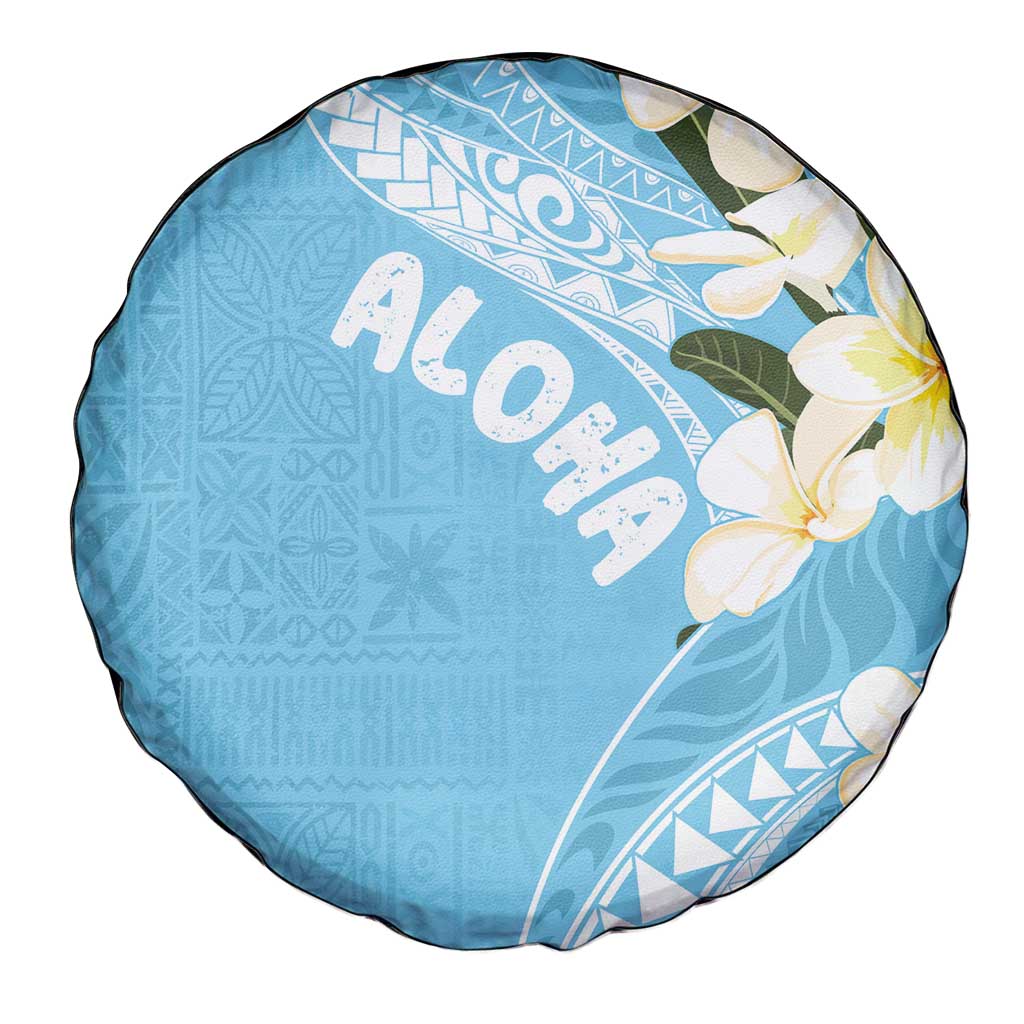 Aloha Hawaii Festive Spare Tire Cover Frangipani Lace Classic - Turquoise