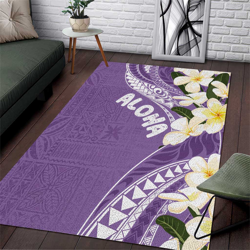 Aloha Hawaii Festive Area Rug Frangipani Lace Classic - Lavender