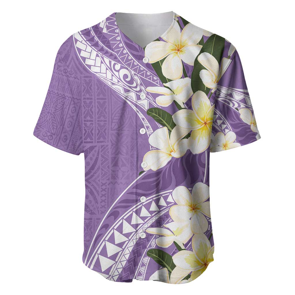 Aloha Hawaii Festive Baseball Jersey Frangipani Lace Classic - Lavender LT7 Lavender - Polynesian Pride