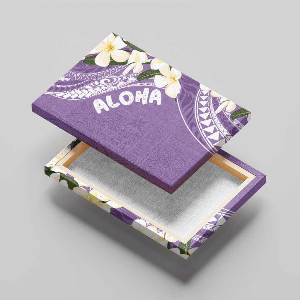 Aloha Hawaii Festive Canvas Wall Art Frangipani Lace Classic - Lavender