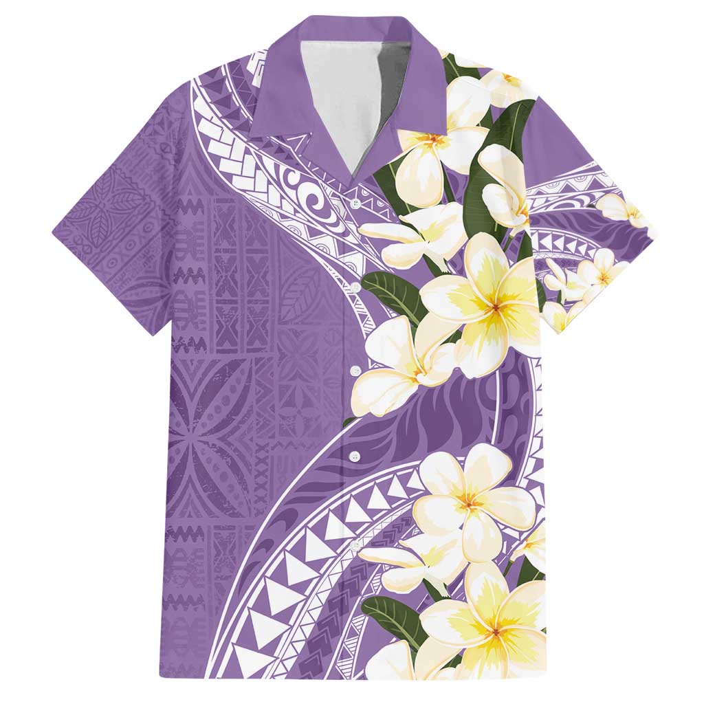Aloha Hawaii Festive Family Matching Long Sleeve Bodycon Dress and Hawaiian Shirt Frangipani Lace Classic - Lavender