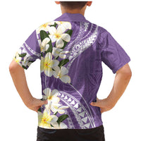 Aloha Hawaii Festive Family Matching Mermaid Dress and Hawaiian Shirt Frangipani Lace Classic - Lavender LT7 - Polynesian Pride