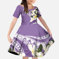 Aloha Hawaii Festive Family Matching Tank Maxi Dress and Hawaiian Shirt Frangipani Lace Classic - Lavender LT7 Daughter's Dress Lavender - Polynesian Pride